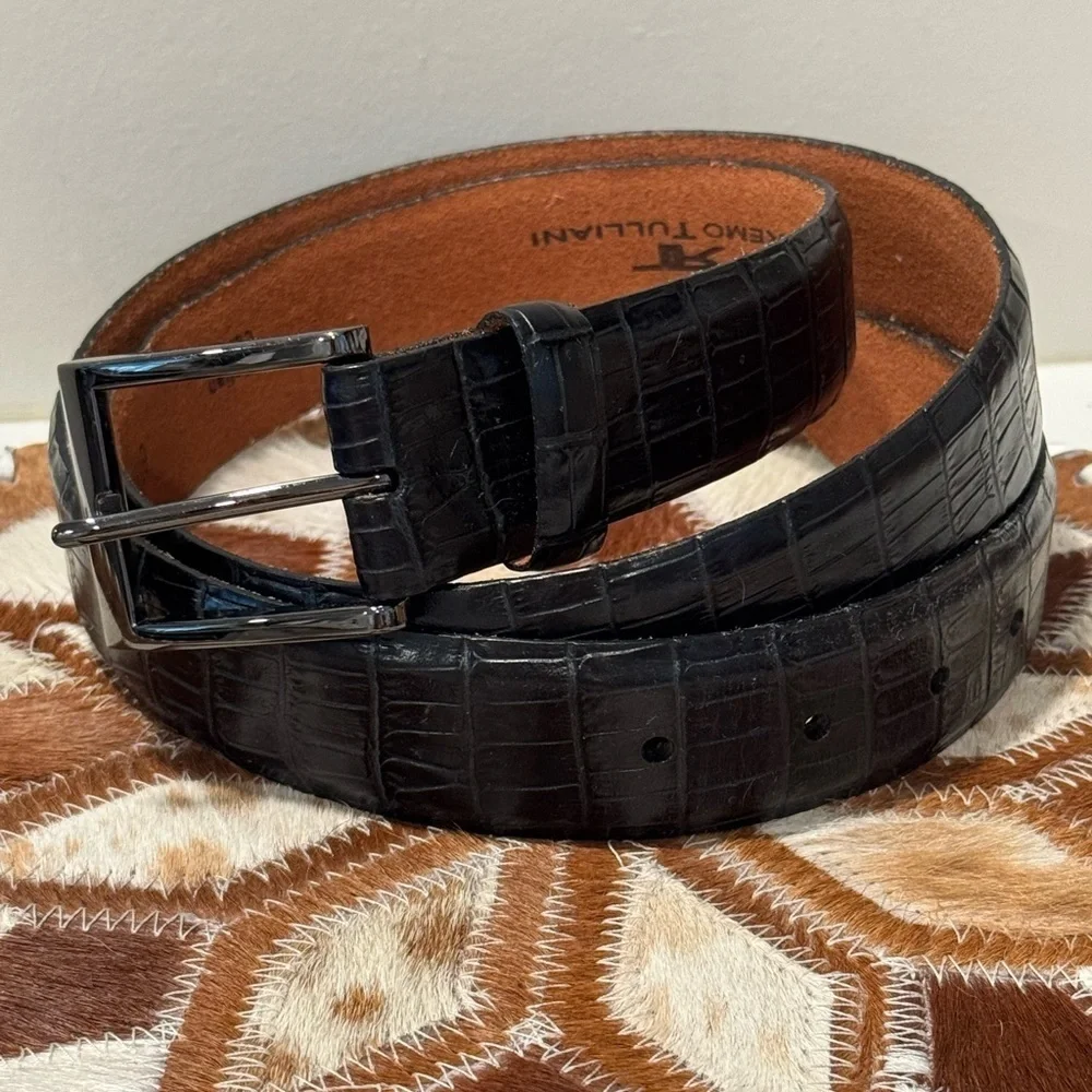 Remo Tulliani - Men’s calfskin belt - Black